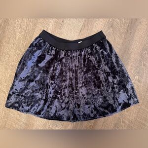 EUC GAP Velvet Skater Skirt in Rich Blue